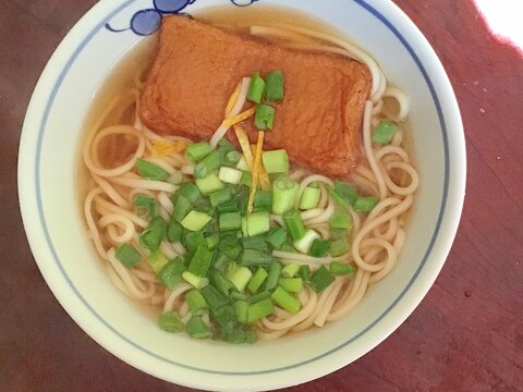 薩摩揚げと青ネギの讃岐にゅうめん。